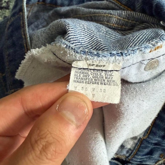 Vintage RARE Orange Tab Medium Wash Made in the USA Straight Leg Jeans Size 34 - Picture 7 of 7